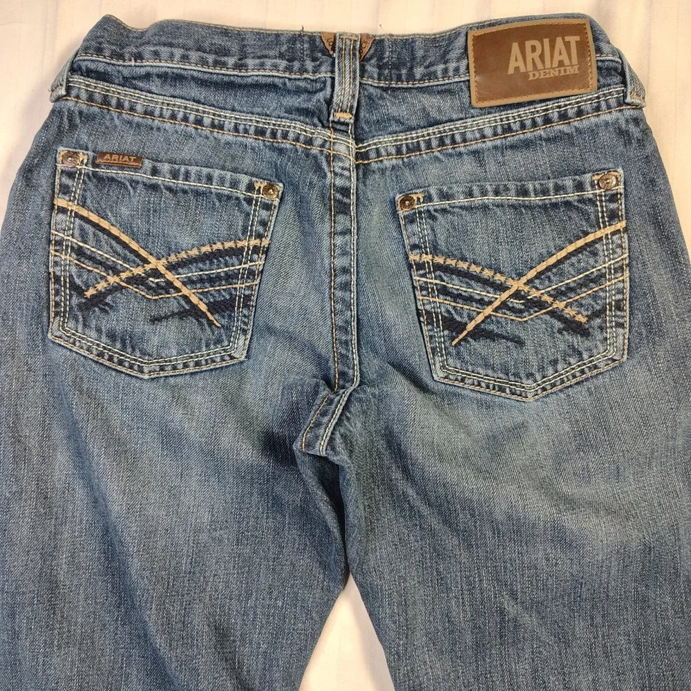 Ariat Jeans Men 30x34 Blue Flare Leg M5 Buffalo Nickel Bootcut Medium Wash Denim - Picture 10 of 13